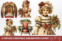 Vintage Christmas Sublimation Clipart Product Image 1