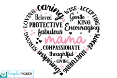 Mama Heart Shape SVG | Mother&#039;s Day Heart SVG PNG Product Image 4