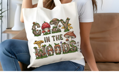 Cozy In The Woods PNG, Whimsical Mushroom Forest Sublimation Product Image 4