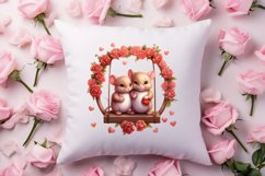 Valentines Day Animals on Swings Clipart Product Image 4