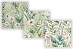 Sage Floral Seamless Pattern, Cottagecore Vintage Craft Product Image 4