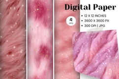 Pink Fur Background Animal Skin Digital Paper Wallpaper_5 Product Image 1
