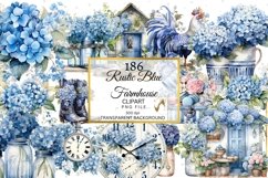 Big Country Vintage Blue Ice Farmhouse Watercolor Clipart Product Image 11