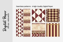 Burgundy Digital Papers | Floral Digital paper Product Image 1