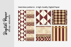 Burgundy Digital Papers | Floral Digital paper Product Image 1