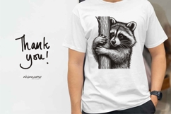 Adorable Raccoon Line Art Engraving Wildlife Vector Product Image 4