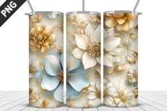 3D Flowers Tumbler Wrap | Sublimation Design | Tumble PNG Product Image 5