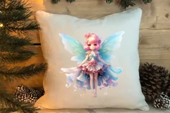 Pink Christmas Fairy Clipart Sublimation, Fairy Christmas Product Image 4