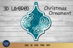 Floral Ornament SVG Bundle | Layered SVG Christmas Ornaments Product Image 5