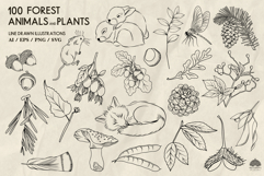 Forest Life line art collection Svg Png Eps Product Image 4