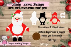 Santa Claus candy dome ornament svg, sweet holder design svg Product Image 3