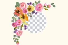 Watercolor Floral Corners PNG Design Product Image 4
