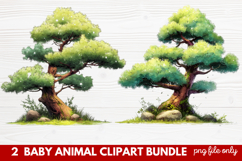 Baby Animal Clipart | Cute Nursery Wildlife PNG Illustration Product Image 1