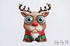 Grumpy Christmas Animal Coffee Clipart PNG Product Image 1