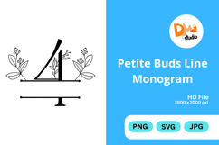 Petite Buds Line Monogram Product Image 1