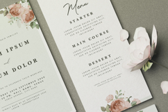 beautiful wedding card invitation with creamy roses flower Product Image 4