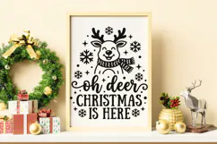 Oh Deer Christmas Is Here Svg, Funny Christmas Reindeer Svg. Product Image 5