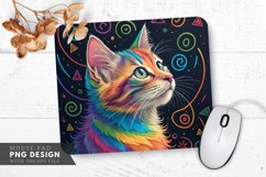 Rainbow Cat Abstract Mouse Pad PNG Design Product Image 1