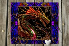 Stained glass dragon | 8 Skinny tumbler sublimation designs Product Image 4