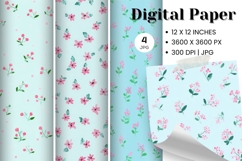 Flower Pattern Background Wallpaper Digital Paper_5 Product Image 1