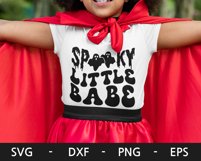 Spooky Little Babe svg, Toddler Halloween svg, Retro svg Product Image 4
