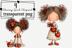 Watercolor Cherry Girl Clipart Watercolor PNG Product Image 1