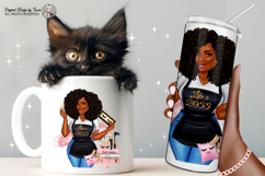 Afro Lash Artist Woman PNG Boss Babe Beauty Sublimation Des Product Image 9