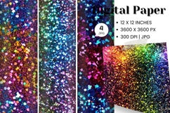 Rainbow glitter Background Wallpaper Sparkles Digital Paper Product Image 1