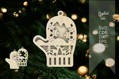 merry christmas mitten ornaments svg files for laser cut Product Image 1