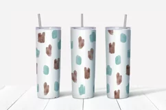 Watercolor Coffee and spot Skinny tumbler wrap design Product Image 3