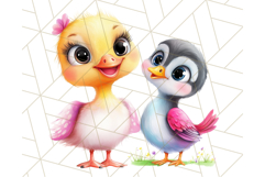 Cute Animal Friends Clipart PNG, Bright Spring Animal Duos Product Image 4