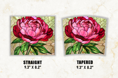 Stained Glass Peony Flower Tumbler Wrap | 20 oz tumbler Product Image 2