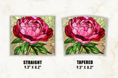 Stained Glass Peony Flower Tumbler Wrap | 20 oz tumbler Product Image 2
