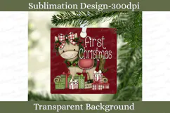 Baby's First Christmas Horse Ornament PNG Sublimation Design Product Image 4
