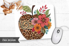 Trendy Leopard Spot Apple Design Mouse Pad PNG Product Image 1