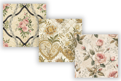 Lace Toile Digital Paper Pack, Elegant Vintage Lace &amp; Floral Product Image 4