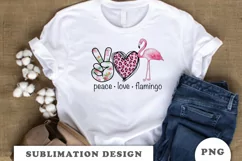 Peace Love Flamingo sublimation designs downloads Product Image 4