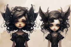 Gothic Little Girl Sublimation Clipart Bundle, Gothic Little Product Image 5