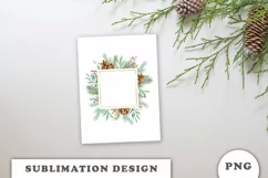 Watercolor Christmas Floral Frame png Product Image 4