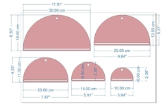 Bundle plain macrame bases set of 5 digital file. Laser cut Product Image 4