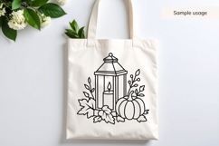 Hand Drawn Fall Candle With Autumn Leaves SVG Product Image 4