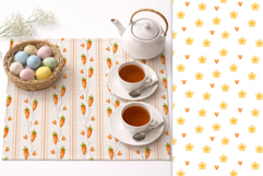 Pastel Easter Bunny &amp; Carrots Seamless Patterns Product Image 5