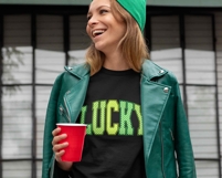 Checkered St Patricks Day PNG, Lucky Shamrock St Pattys Day Product Image 2