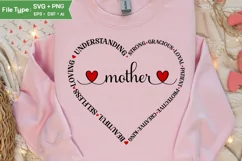 Mom Mothers Day SVG Mother SVG Dual Heart Mom Tshirt Design Product Image 1