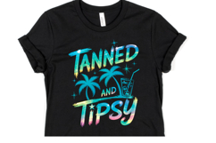Tanned &amp; Tipsy Svg | Svg Files for Cricut | Shirt Svg Product Image 1