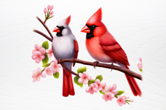 Christmas Cardinal Watercolor Clipart PNG Product Image 4