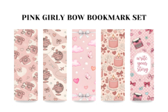 Pink Girly Bookmark Set,Cute Bow &amp; Coquette Butterflies Book Product Image 4