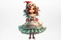 Christmas Little Girl Clipart PNG Product Image 4