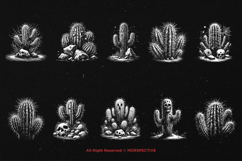 10 Bundle Dark Art Cactus Plant Southwest Desert Landscape Product Image 6
