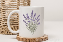 Lavender Floral PNG, Rustic Botanical Bouquet Sublimation Product Image 3